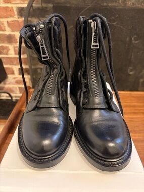 Belstaff Pettra Black Leather Zip-Front Women’s Boots